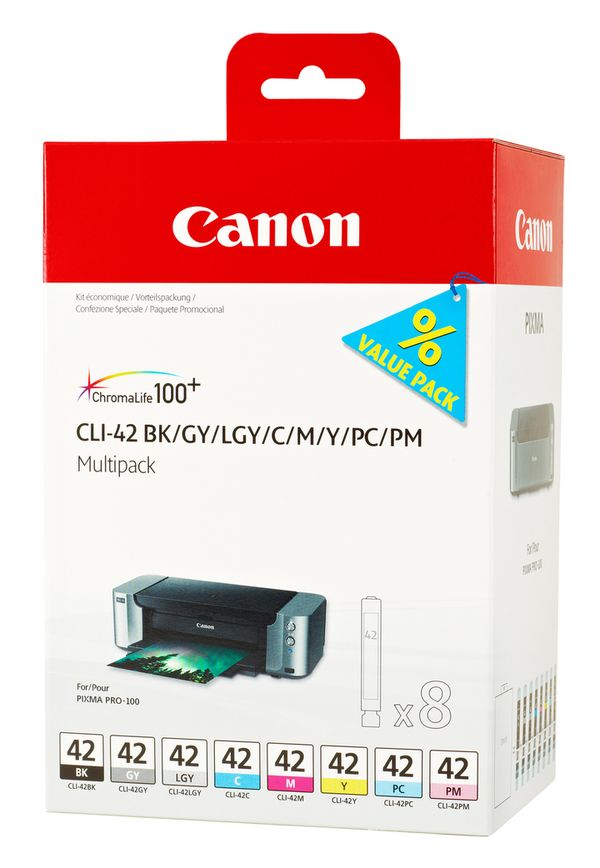 Canon CLI-42 Multipack BK/C/M/Y/PM/PC/GY/LGY für Pixma Pro-100s 