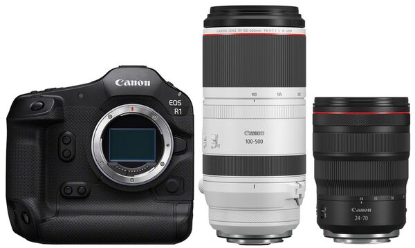 Canon EOS R1 + RF 24-70mm f/2,8 L IS USM + RF 100-500mm f/4.5-7.1L IS USM 