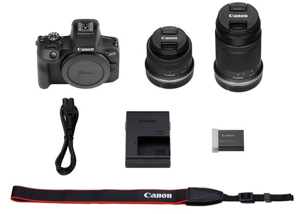 Canon EOS R100 + RF-S 18-45 mm IS STM + 5,0-7,1/55-210 mm IS STM 