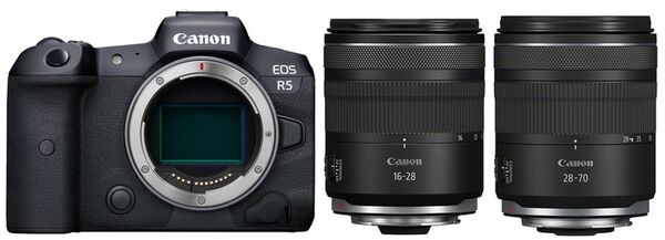 Canon EOS R5 Gehäuse + RF 16-28mm f/2,8 IS STM + 28-70mm f/2,8 IS STM 