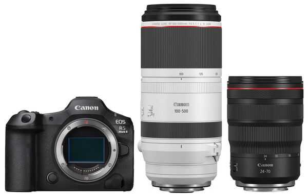 Canon EOS R5 Mark II + RF 24-70mm f/2,8 L IS USM + RF 100-500mm f/4.5-7.1 L IS USM 
