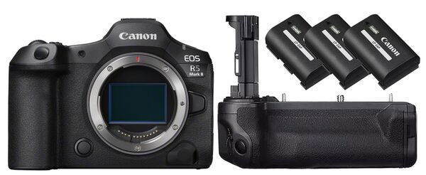 Canon EOS R5 Mark II + BG-R20EP Akkugriff mit LAN + 3 Akku LP-E6P 