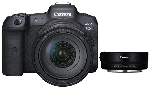 Canon EOS R5 + RF 24-105 f/4.0 L IS USM + Objektivadapter EF-EOS R (ohne Steuerungsring) 