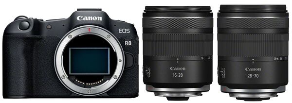 Canon EOS R8 Gehäuse + RF 16-28mm f/2,8 IS STM + RF 28-70mm f/2,8 IS STM 