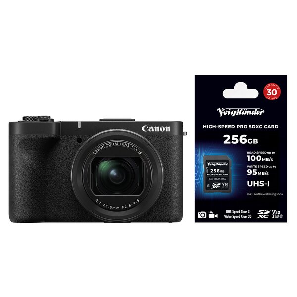 Canon Powershot V1 + Voigtländer Prof. High-Speed SDXC mit 256 GB 