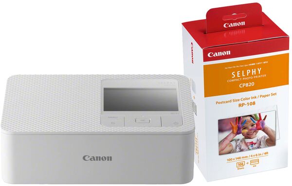 Canon Selphy CP1500 Drucker + Papier RP-108 10x15 (108 Blatt)  weiß