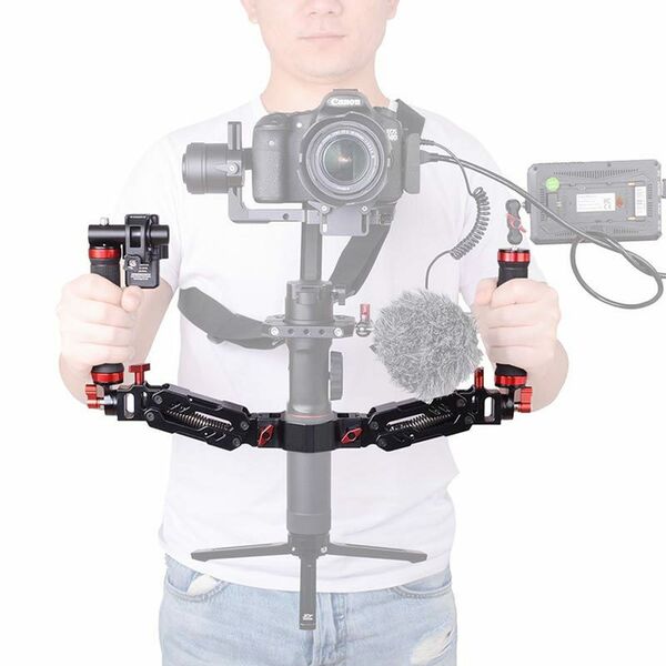 Caruba Aluminium Feder Doppelgriff für Ronin S/Zhiyun Serie / Feiyu Serie / Feiyu Serie 