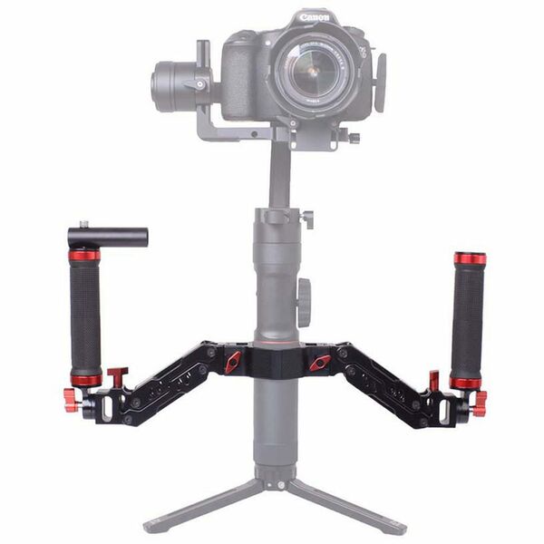 Caruba Aluminium Feder Doppelgriff für Ronin S/Zhiyun Serie / Feiyu Serie / Feiyu Serie 