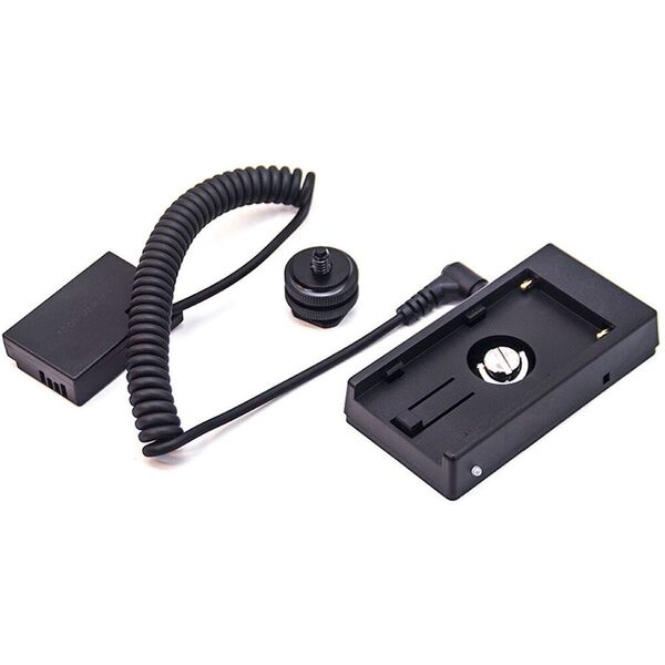 Caruba Canon LP-E17 (DR-E18) Dummy-Batterie + F970 Batteriezwickel (Spiralkabel) 