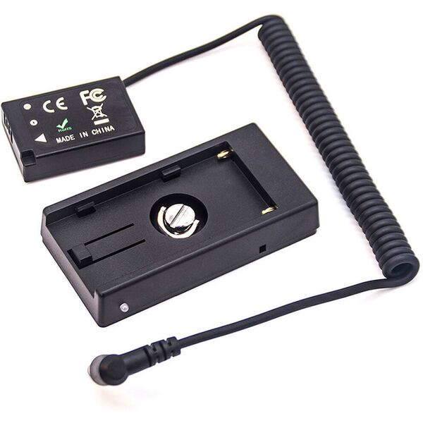 Caruba Canon LP-E17 (DR-E18) Dummy-Batterie + F970 Batteriezwickel (Spiralkabel) 