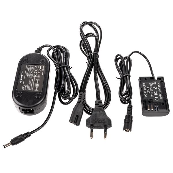 Caruba Canon LP-E6 Volldecodierung Dummy-Batterie + AC-E6-Netzadapter 