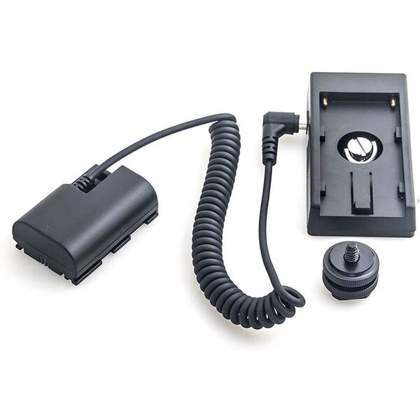 Caruba Canon LP-E6 Volldekodierung Dummy-Batterie +F970 Batteriezwickel (Spiralkabel) 