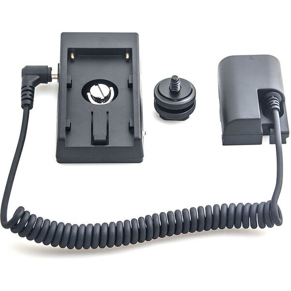 Caruba Canon LP-E6 Volldekodierung Dummy-Batterie +F970 Batteriezwickel (Spiralkabel) 