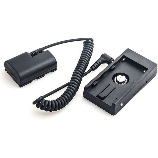 Caruba Canon LP-E6 Volldekodierung Dummy-Batterie +F970 Batteriezwickel (Spiralkabel) 