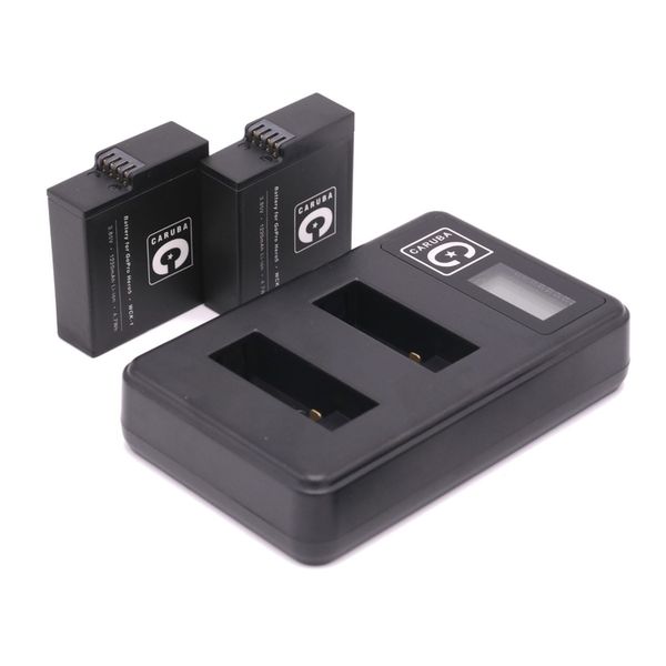 Caruba Ladegerät & Akku Duo Kit für GoPro Hero 5 / 6 / 6 / 7 