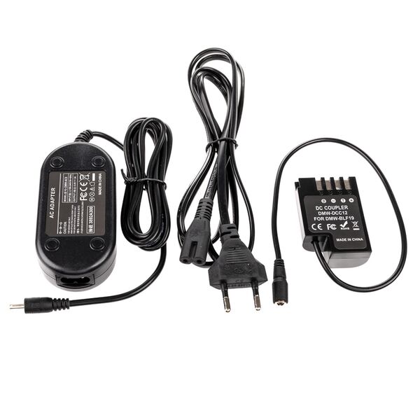 Caruba Panasonic DMW-DCC12 Volldecodierung Dummy-Batterie + DMW-AC8 Netzadapter 