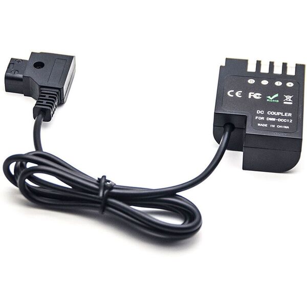 Caruba Panasonic DMW-DCC12 Volldecodierung Dummy-Batterie + D-TAP B Type Port 