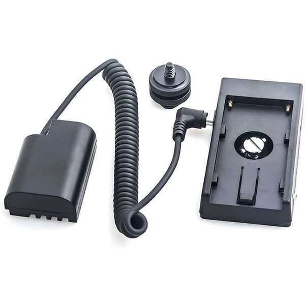 Caruba Panasonic DMW-DCC12 Volldecodierung Dummy-Batterie +F970 Batteriezwickel (Spiralkabel) 