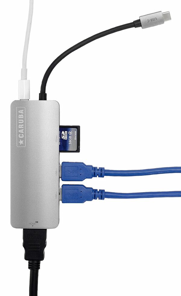 Caruba Premium Schlanker USB C Hub  5 in 1  space grau 
