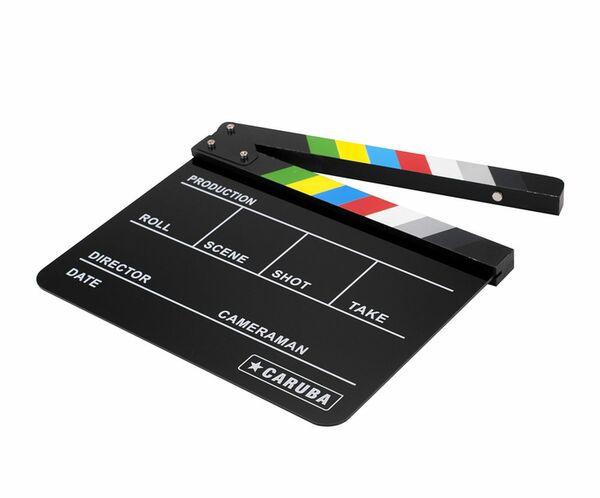 Caruba Professioneller Direktor Clapper Schwarz/Farbe (Whiteboard-Stift)  Schwarz oben bunt