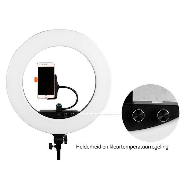 Caruba Ringleuchte Vlogger 18 Zoll LED-Set PRO mit Tasche  schwarz