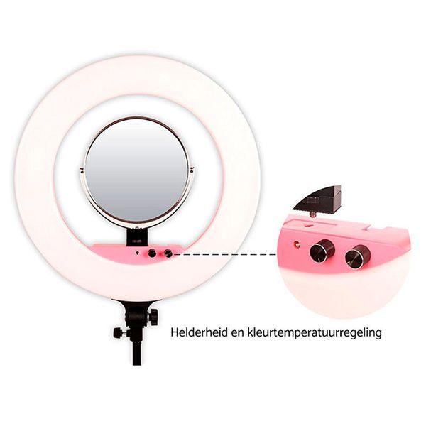 Caruba Ringleuchte Vlogger 18 Zoll LED-Set PRO mit Tasche  pink