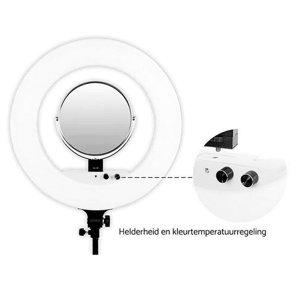 Caruba Ringleuchte Vlogger 18 Zoll LED-Set PRO mit Tasche  Weiß