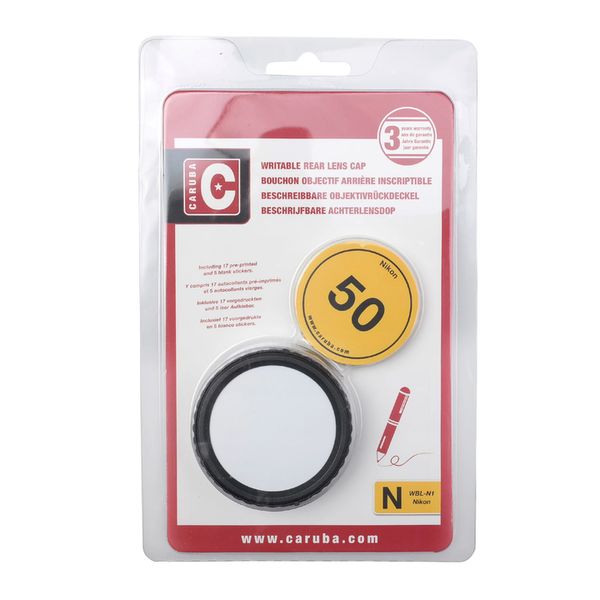 Caruba Objektivrückdeckel Beschreibbar  Nikon FX