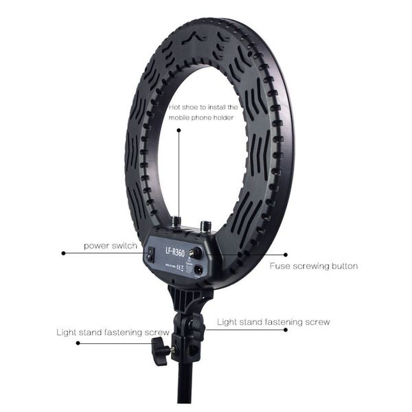 Caruba Ringleuchte Vlogger 12 Zoll LED-Set mit Tasche  schwarz