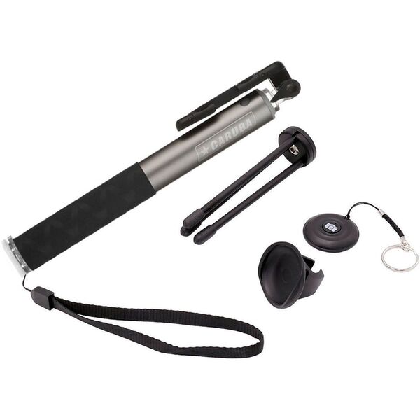 Caruba Selfie Stick Groß Bluetooth  grau