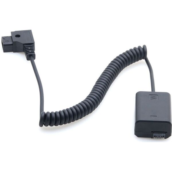 Caruba Sony NP-FW50 Volldecodierung Dummy-Batterie + D-TAP (Spiralkabel) 