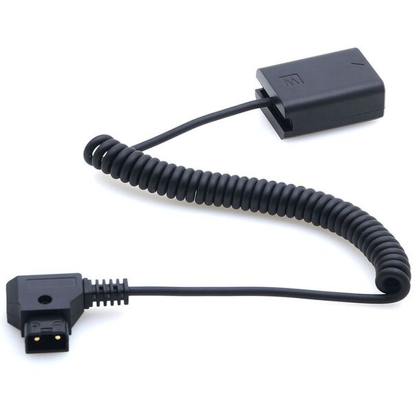 Caruba Sony NP-FW50 Volldecodierung Dummy-Batterie + D-TAP (Spiralkabel) 