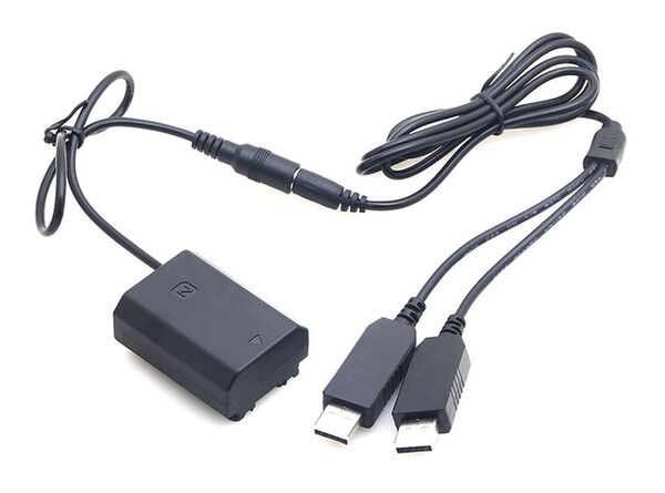 Caruba Sony NP FZ100 full decoding Dummy battery + 5V 2A dual USB cable 