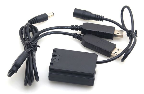 Caruba Sony NP FZ100 full decoding Dummy battery + 5V 2A dual USB cable 