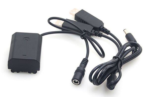 Caruba Sony NP FZ100 full decoding Dummy battery + 5V 2A dual USB cable 