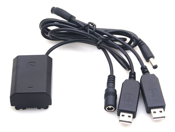 Caruba Sony NP FZ100 full decoding Dummy battery + 5V 2A dual USB cable 
