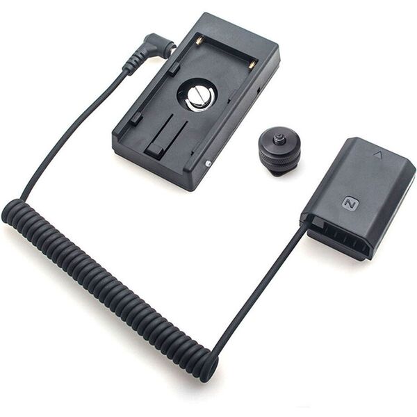 Caruba Sony NP-FZ100 Volldecoding Dummy-Batterie + F970 Batteriezwickel (Spiralkabel) 