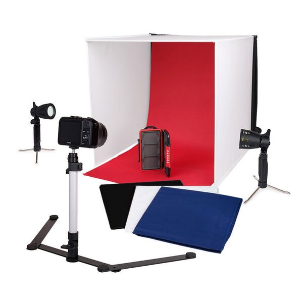 Caruba Tragbares Fotostudio mit Separaten LED-Lampen  50x50x50cm