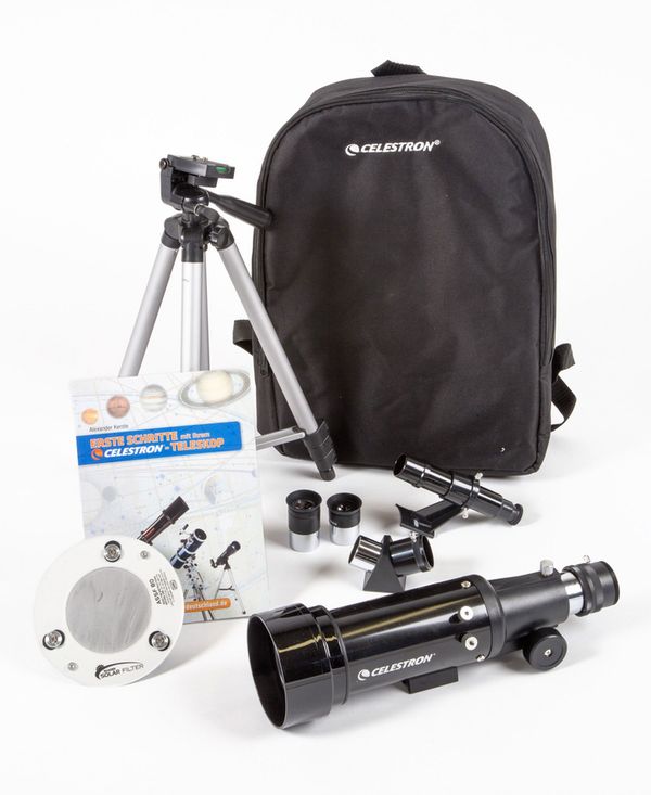 Celestron Travel Scope 70 Sonnensystem Edition Zoll inkl. 4mm Okular und Baader ASSF 80 Sonnenfilter 