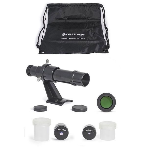 Celestron Zubehörset zum FirstScope 76 inkl. 6mm (50x) und 12,5 mm (24x) 1 Zoll Okular, Mondfilter, 5x24 Sucher und Fanbag 