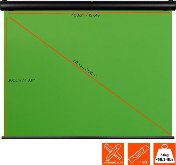 CELEXON Motor Chroma Key Green Screen  350 x 265cm