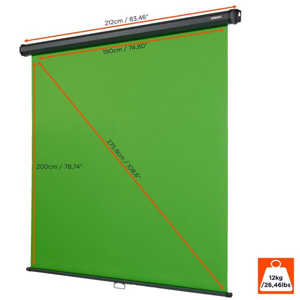 CELEXON Rollo Chroma Key Green Screen  200 x 190cm