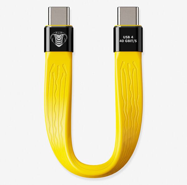 COBRAUNION 40G USB-C Kabel FlexPro  0,14M gelb