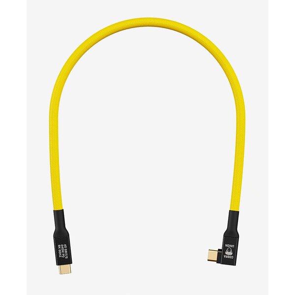 COBRAUNION USB-C Kabel 40G - Yellow Angled  0,3 m