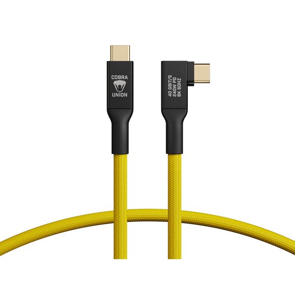COBRAUNION USB-C Kabel 40G - Yellow Angled  0,5 m