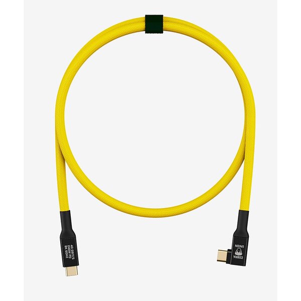 COBRAUNION USB-C Kabel 40G - Yellow Angled  0,5 m