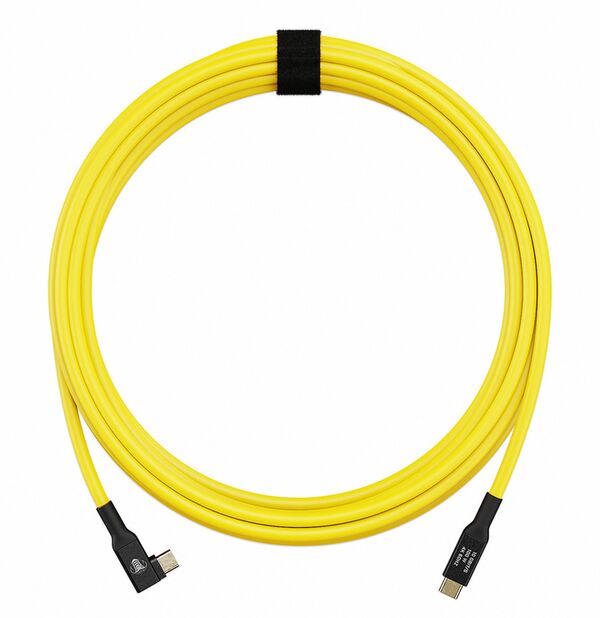 COBRAUNION USB-C Tether Kabel - 5M 20G  Gerade - 90° abgewinkelt gelb