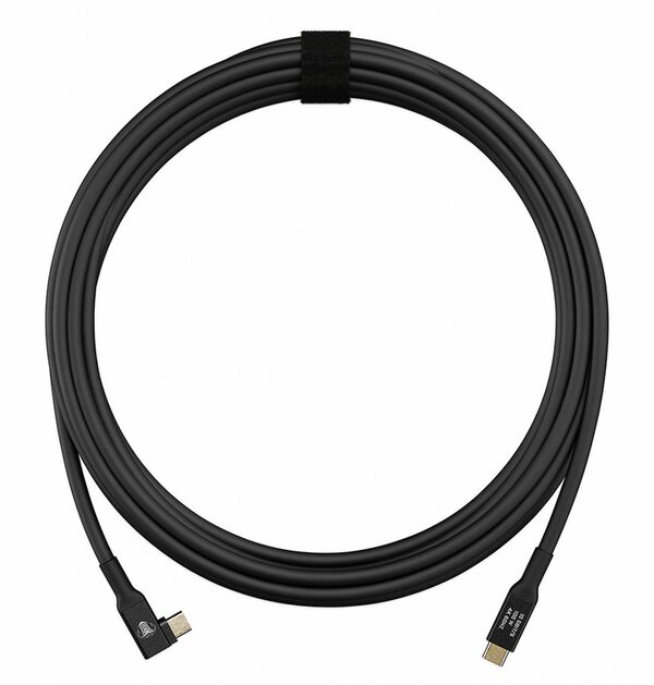 COBRAUNION USB-C Tether Kabel - 5M 10G  Gerade - 90° abgewinkelt schwarz