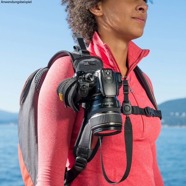 Cotton Carrier StrapShot Holster G3 - Rucksackgurt-Holster für 1 DSLR- oder DSLM-Kamera  grau