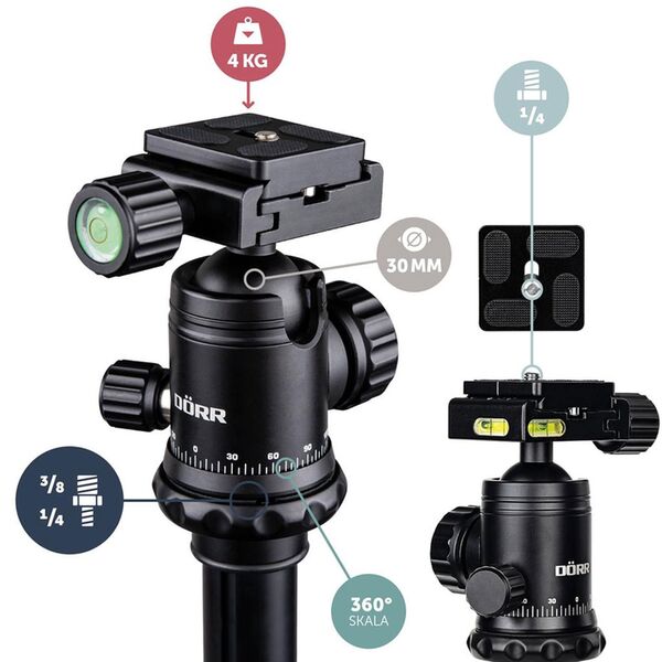 Dörr Aluminium Stativ Pro Black PB-165 